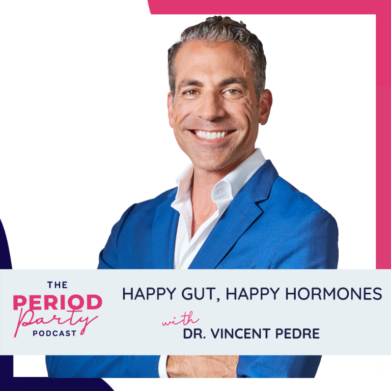 Pictured here is podcast guest Dr. Vincent Pedre who joins us on the Period Party Podcast to talk about a common issue called Small Intestine Bacterial Overgrowth (SIBO.