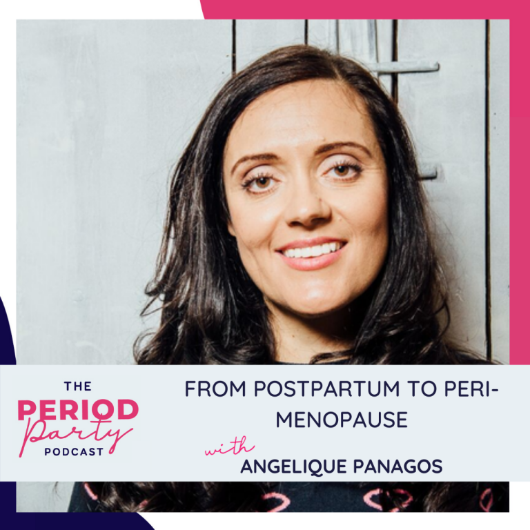 Pictured here is podcast guest Angelique Panagos who joins us on the Period Party Podcast to talk about the impact of diet and lifestyle on your hormonal balance.