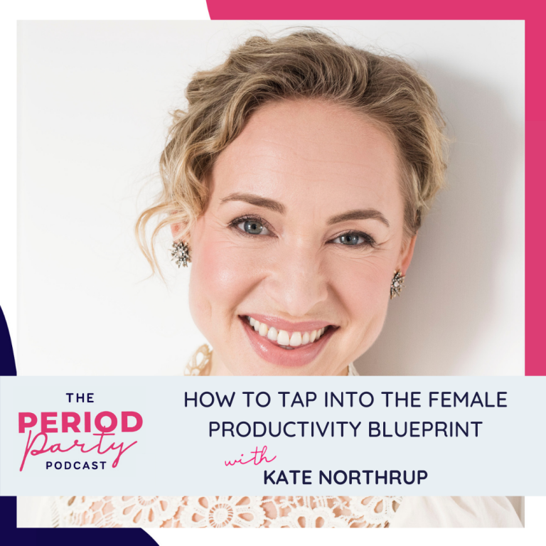 Pictured here is podcast guest Kate Northrup who joins us on the Period Party Podcast to talk about How to Tap into the Female Productivity Blueprint.